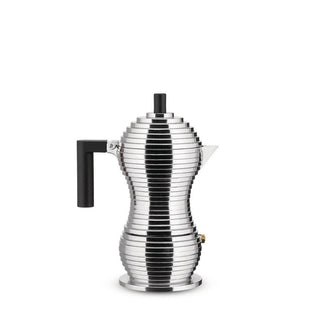 Alessi MDL02/1 Pulcina 1-cup espresso coffee maker in steel with coloured handle and knob - Buy now on ShopDecor - Discover the best products by ALESSI design
