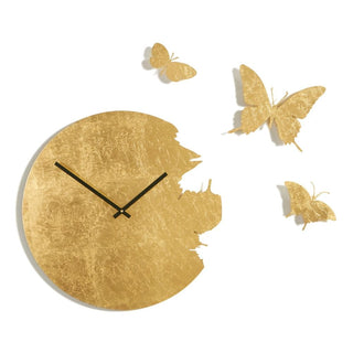 Domeniconi Butterfly wall clock gold leaf diam. 48 cm. - Buy now on ShopDecor - Discover the best products by DOMENICONI design