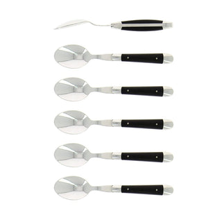Forge de Laguiole Tradition set 6 coffee spoons with ebony handle