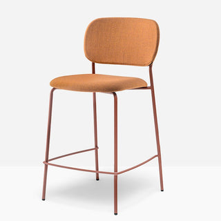 Pedrali Jazz stool with padded seat and backrest Pedrali Terracotta TE 63.5 cm - Buy now on ShopDecor - Discover the best products by PEDRALI design