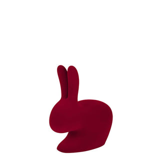 Qeeboo Rabbit Chair Baby Velvet Finish in the shape of a rabbit Qeeboo Red velvet - Buy now on ShopDecor - Discover the best products by QEEBOO design