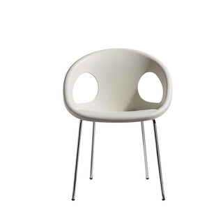 Scab Drop armchair 4 chromed legs chromed and linen color seat - Buy now on ShopDecor - Discover the best products by SCAB design