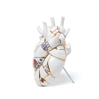 Seletti Love In Bloom Kintsugi heart vase in porcelain Buy now on Shopdecor