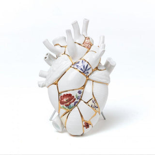 Seletti Love In Bloom Kintsugi heart vase in porcelain Buy now on Shopdecor