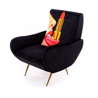 Seletti Toiletpaper Armchair Tongue Black - Buy now on ShopDecor - Discover the best products by TOILETPAPER HOME design