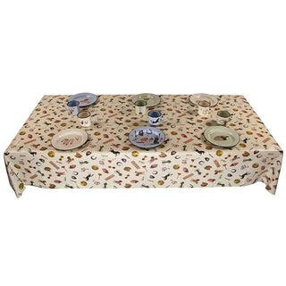 Seletti Toiletpaper tablecloth beige with mix of decors Buy now on Shopdecor