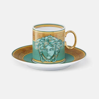 Versace meets Rosenthal Medusa Amplified coffee cup and saucer Versace Green Coin - Buy now on ShopDecor - Discover the best products by VERSACE HOME design